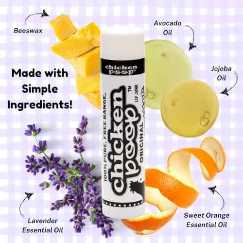 .15 oz. Chicken Poop¢ç ORIGINAL FLAVOR Lip Junk for Dry, Chapped Lips, LIP BALM PACK OF 6