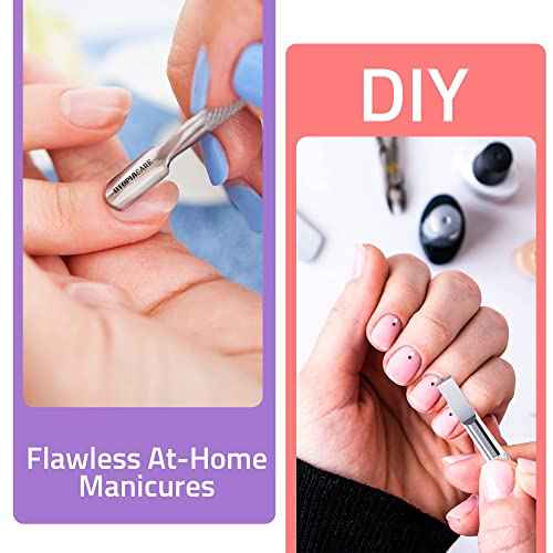 Utopia Care Cuticle Pusher Tool & Spoon Nail Cleaner, Professional Stainless Steel Cuticle Remover & Cutter, Durable Manicure & Pedicure Tool for Finger & Toenails, Silver