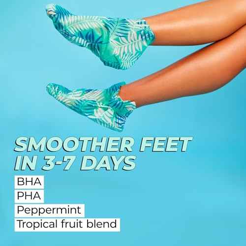 Vitamasques Foot Peeling Mask - 5 Pairs Professional Korean Exfoliating Foot Mask for Dry Cracked Feet & Callus Removal, Feet Peeling Masks that Remove Dead Skin for Soft Heels with AHA BHA PHA