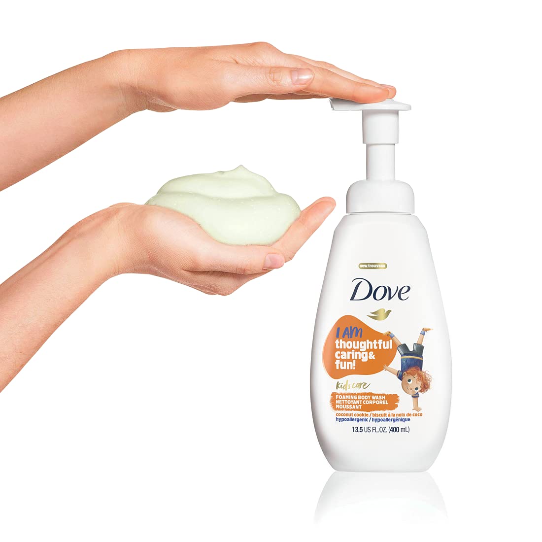 Dove Foaming Body Wash for Kids - Coconut Cookie, Sulfate-Free | 4 Count, 13.5 Fl Oz
