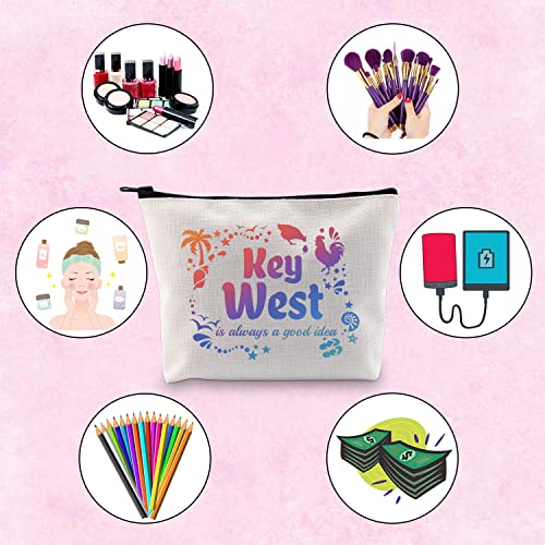 TSOTMO Key West Bachelorette Party Favor Key West Is Always A Good Idea Beach Trip Matching Makeup Bag (Good idea KeyWest)
