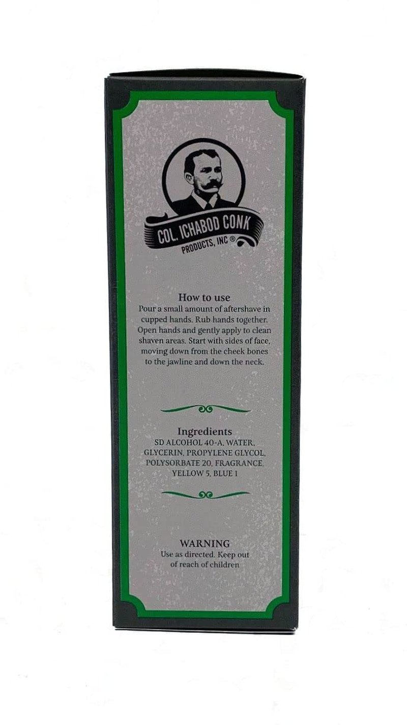 Colonel Ichabod Conk Lime After Shave Cologne 4 Fl. Oz. Glass Bottle Aftershave