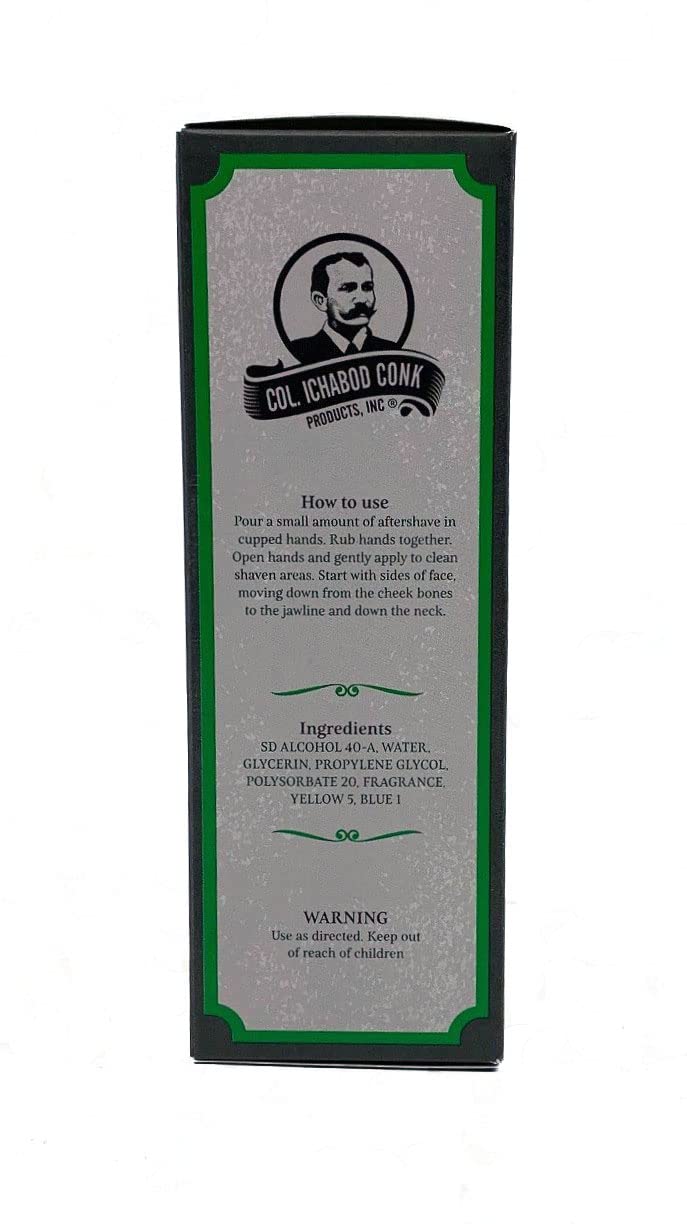 Colonel Ichabod Conk Lime After Shave Cologne 4 Fl. Oz. Glass Bottle Aftershave