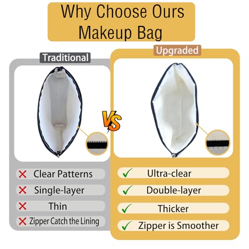 Cat Makeup Bag for Women - Lightweight Travel Pouch with Lining, High-definition, Double-Sided Printed, Funny Cat Gift Bags for Birthday & Christmas Gifts