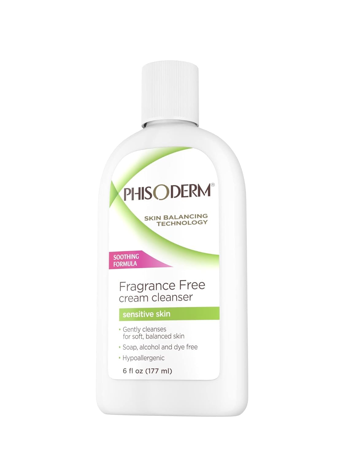 Phisoderm Fragrance Free Cream Cleanser For Sensitive Skin, 6 Ounce (Pack of 3)