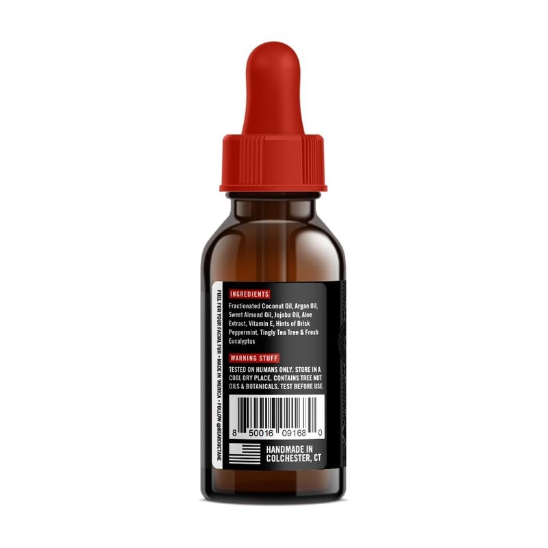 Beard Octane Beard Oil for Men – Cold Start (Peppermint, Tea Tree, Eucalyptus) – Softens & Conditions Dry Beards With Argan & Jojoba – 1oz