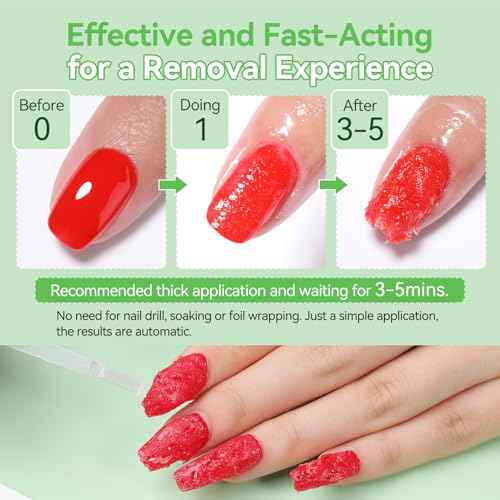 BORN PRETTY Gel Nail Polish Remover, 2 Pack Professional Gel Polish Remover for Nails, Quick & Easy Polish Remover In 3-5 Minutes, No Need for Foil Soak Or Wrap