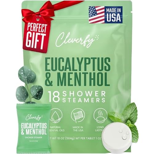 Cleverfy Eucalyptus for Shower Steamers Aromatherapy ? Stocking Stuffers for Women, Teens and Wife ? Christmas Gifts for Women and Teen Girls ? White Elephant Gifts for Adults ? 18 Tablets