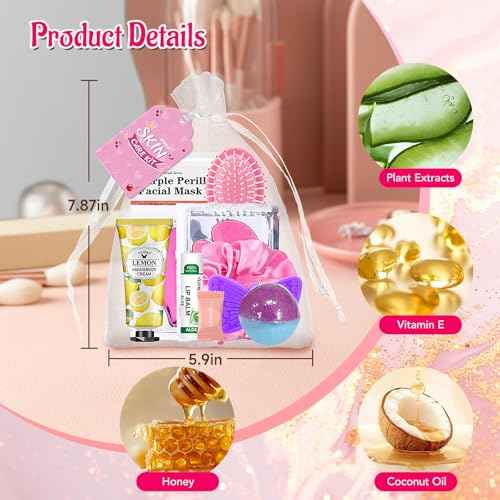VESPRO 110PCS Spa Party Supplies for Girls Spa Party Favors Include Face Masks Skincare,Hand Cream,Lip Balm,Eye Patches,Lip Mask,mini Hair Brush, Stocking Stuffers for teen Girls£¬Sleepover Party gifts