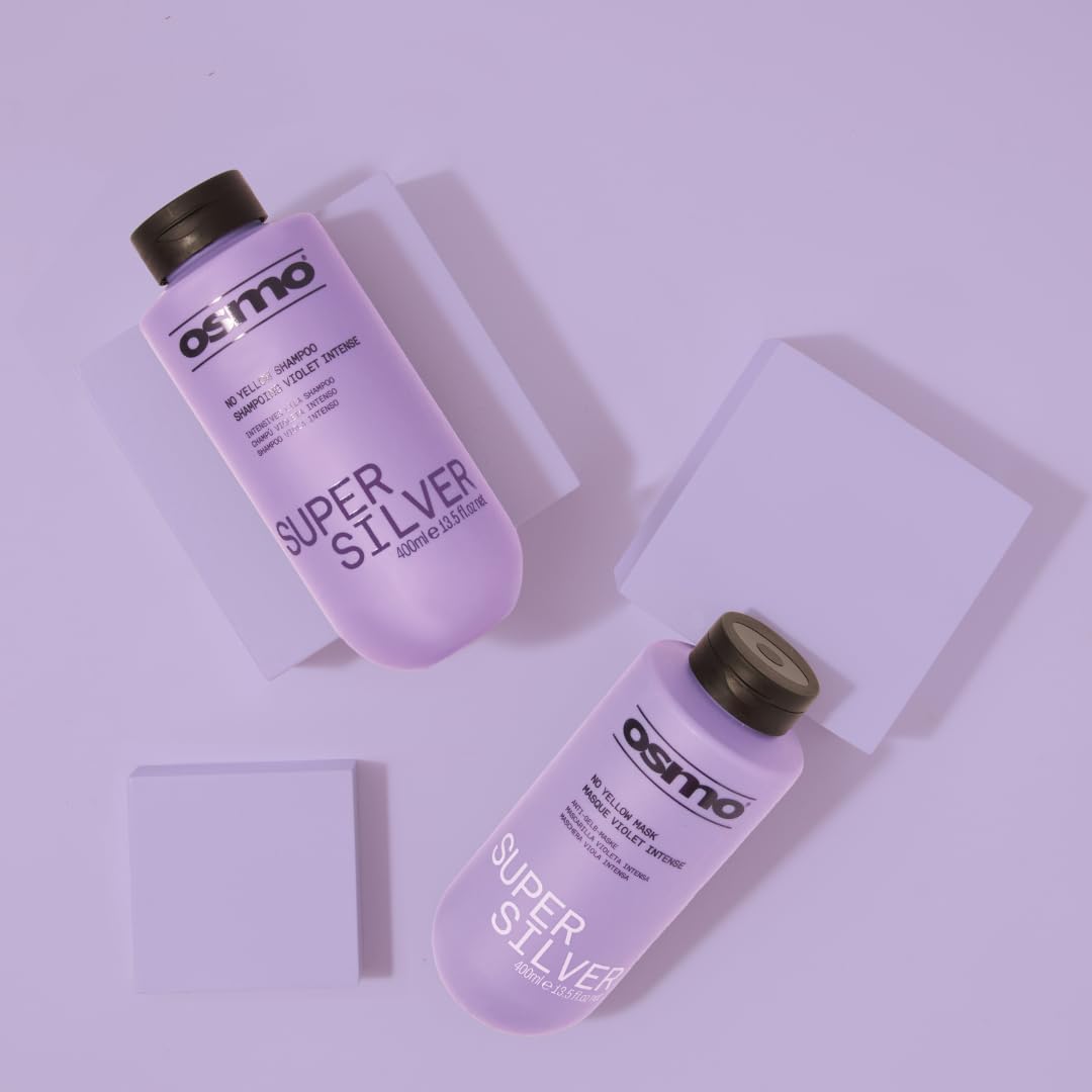Osmo Super Silver No Yellow Shampoo Eliminates Yellow and Brassy Tones, Brightens Grey and White Hair, Keeps Hair Rich and Vibrant. Sulphate free. 33.81 fl oz.