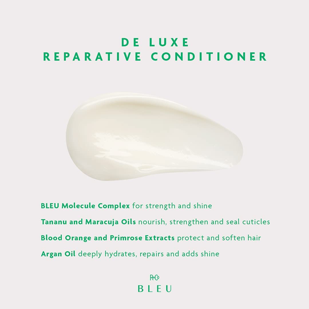 R+Co BLEU De Luxe Reparative Conditioner – Rich Daily Conditioner for Coarse, Fragile & Damaged Hair – Hydrates, Detangles, Smooths & Restores Resiliency – Reduces Frizz – Paraben-Free & Vegan– 6.8 oz