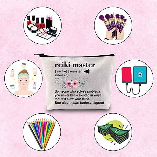 TSOTMO Reiki Master Gift Reiki Healing Teacher Appreciation Gift Zipper Pouch Makeup Bag (Solves reki master)