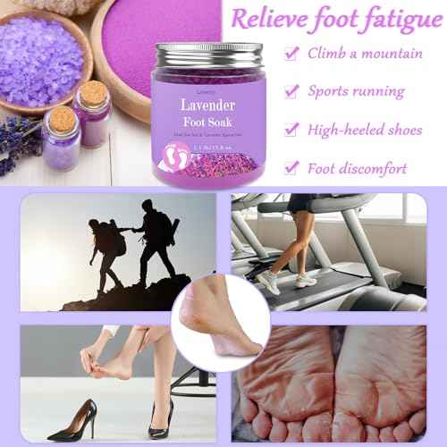 Lavender Foot Soak with Epsom Salt and Sea Salt. Organic Natural Handmade Spa Pedicure Care For Foot Callus, Dry Cracked, Tired Feet, Stubborn Foot Odor Scent.(1.1 Lbs£©