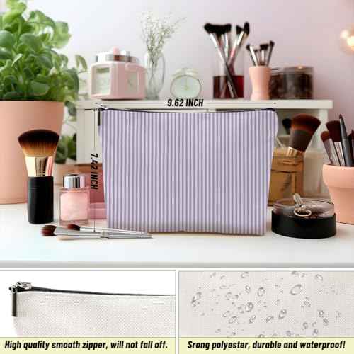 4 PCs Preppy Makeup Bag Aesthetics Preppy Stuff Cosmetic Bag Birthday Gifts for Women Girls Friends Zipper Pouch Travel Organizer Preppy Things Wedding Friendship Gifts for Christmas Thanksgiving