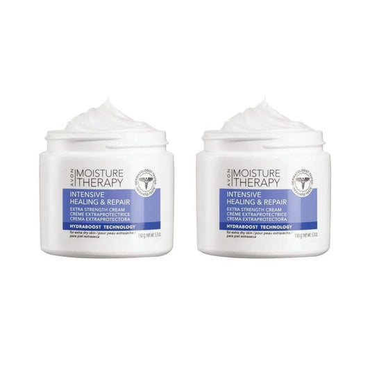 AVON Moisture Therapy Intensive Healing & Repair Extra Strength Cream, Body Cream for Dry Skin with Colloidal Oatmeal, HydraBoost Technology Moisturizer for Women, Pack of 2 (5.3 oz each)