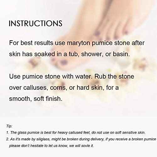 Maryton Glass Pumice Stone for Feet, Callus Remover and Foot Scrubber & Pedicure Exfoliator Tool Pack of 2