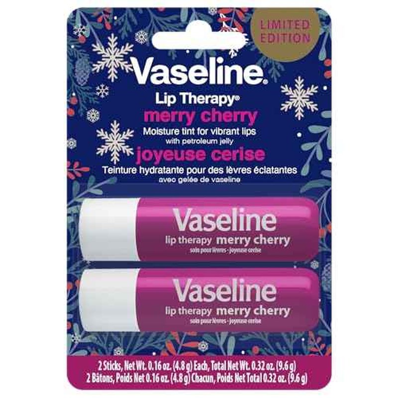 Vaseline Lip Therapy Stick Twin Pack ? Merry Cherry Holiday Limited Edition (2-Pack)