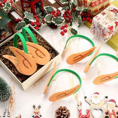 12 Pack Elf Ears Headbands Christmas Elf Cosplay Party Accessories Christmas Elf Ear Headwear Costume Supplies(Green)