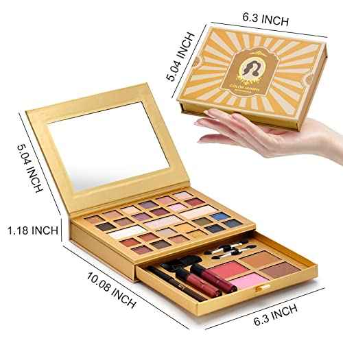 Color Nymph All-in-One Makeup Kit - Perfect Set for Women, Teens, and Beginners! Travel-Friendly Palette with 24 Eyeshadows, Lip Glosses, Brushes, and Mirror - Your Ultimate Makeup Solution!