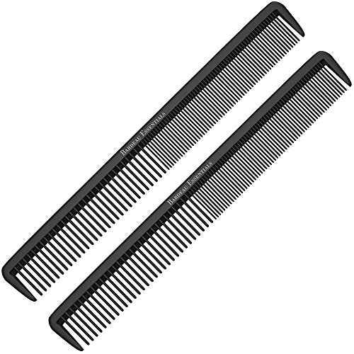 Hair Cutting Comb (2 Pack) - Professional 8.75¡± Black Carbon Fiber Anti Static Chemical And Heat Resistant Hair Combs For All Hair Types For Men And Women - By Bardeau Essentials