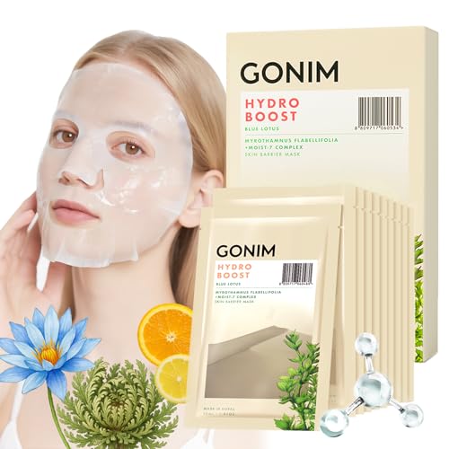 GONIM Face Mask Korean Skin Care with Hyaluronic Acid Serum & Collagen Activation, Face Masks Skincare with Vitamin C, Moisturizing Sheet Mask for All Skin,Korean Face Mask Travel Essentials 10 Sheets