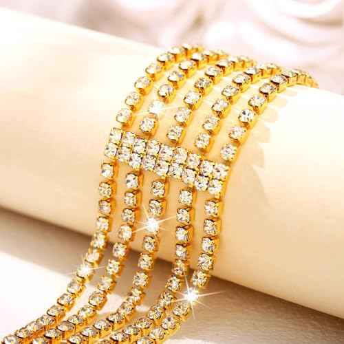 Gold Head Chain Rhinestone Head Jewelry Elastic Layered Headpiece Wedding Crystal Headbands Chain for Women