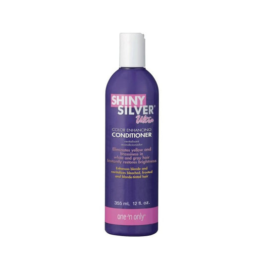One 'N Only Shiny Silver Color Enhancing Conditioner for Women - Purple Conditioner to Neutralize Yellow & Brassy Tones - Restores Shine & Moisture for White, Gray, Blonde & Highlighted Hair (12 oz)