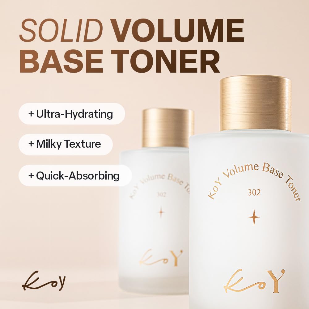 KOY Volume Base Toner, Hydrating and Mild Skin Barrier with Milk Ceramide Complex & Niacinamide, Daily Facial Milky Toner for Soothing & Moisturizing, Supple Glass Skin, 3.38 fl oz