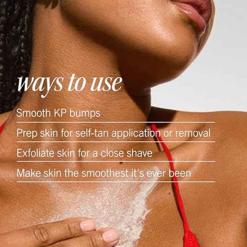 First Aid Beauty - KP Bump Eraser Body Scrub with 10% AHA, Keratosis Pilaris Exfoliator with Glycolic and Lactic acids, Helps Reduce Chicken Skin Bumps, Safe for Sensitive Skin, Strawberry Scent, 2 oz
