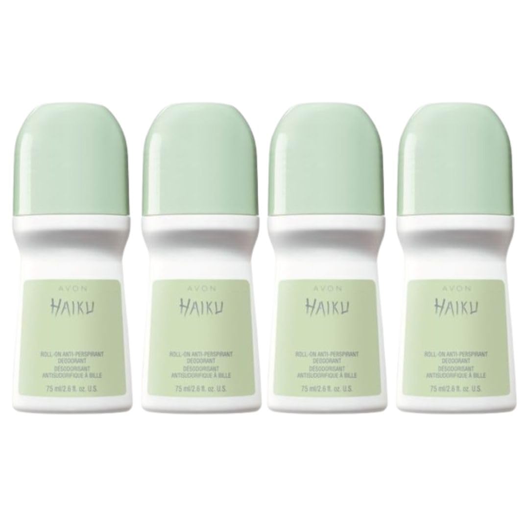 Haiku Roll-On Antiperspirant Deodorant - Quick-Dry Floral Japanese Yuzu & Muguet | 4 Pack, 2.6 fl. oz. Each