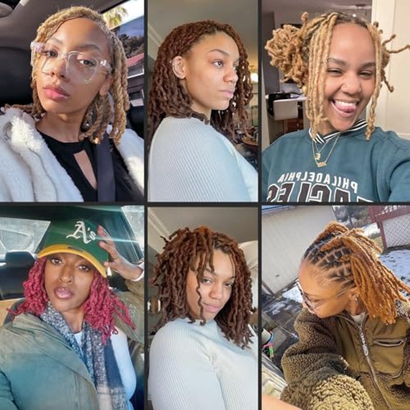 IXIMII Chocolate Brown Human Hair Dreadlock Extensions 0.4 cm 10 inch 20 Strands #4 Handmade Permanent loc Extensions with Needles and Comb Real Human Hair Dreads Extensions for Women Men Kids