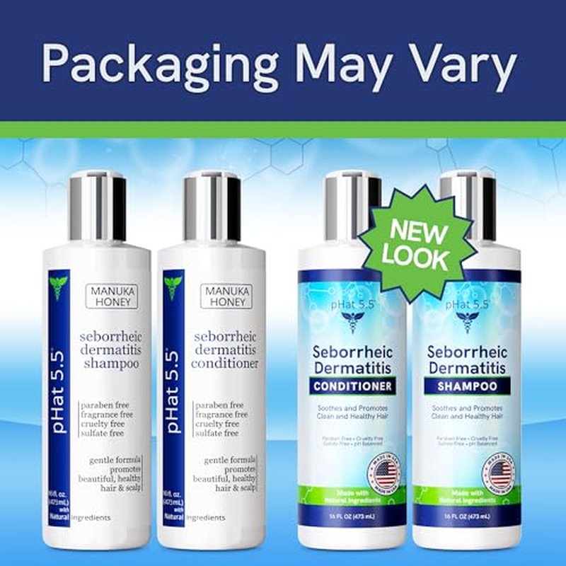 Sulfate-Free and Fragrance Free Shampoo and Conditioner Set, Safe for Seborrheic Dermatitis, To Soothe Dry and Itchy Scalp - Anti-Dandruff Shampoo and Conditioner for Dry Scalp (16oz)