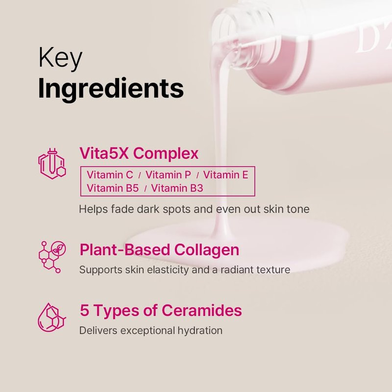 D'AMU Collagen Cream Face Mist – Hydrating & Radiance-Boosting Facial Spray with Vita 5X Multi-Vitamin Complex for Elasticity Care & Radiant Glow – Korean Skincare Gift for Women – 3.38 fl.oz.