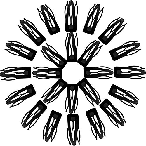Chinco 24 Pcs Double Grip Hair Clips Metal Snap Clips Women Barrettes for Hair Making, Salon Supplies(Black,2 Inch)
