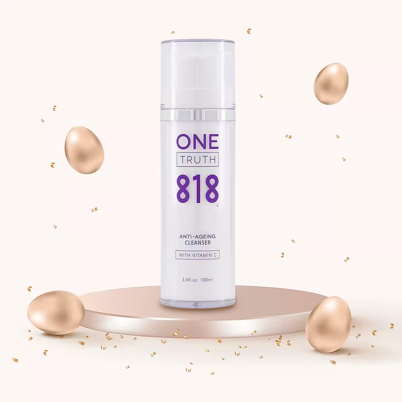 One Truth 818 Anti-Aging Cleanser - Gentle, Non-irritating Organic Barrier Protecting Face Wash, Brightening with Vitamin C & Antioxidants |