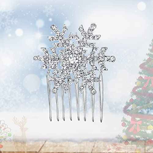 EVER FAITH Winter Snowflake Hair Side Comb Clear Austrian Crystal