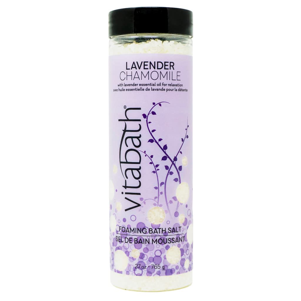 Vitabath Lavender Chamomile Foaming Bath Salts Relaxing Bubble Aromatherapy - Muscle & Body Ache Soothing Foamy Soak & Nourishing Skincare for Women & Men – 27 oz