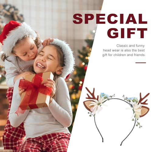 Christmas Reindeer Antlers Headband - Antler Crown s Ears Hair Hoop,Christmas Deer Headband,Fawn Horn Hair Bands, Fairy Headpiece for s Costume