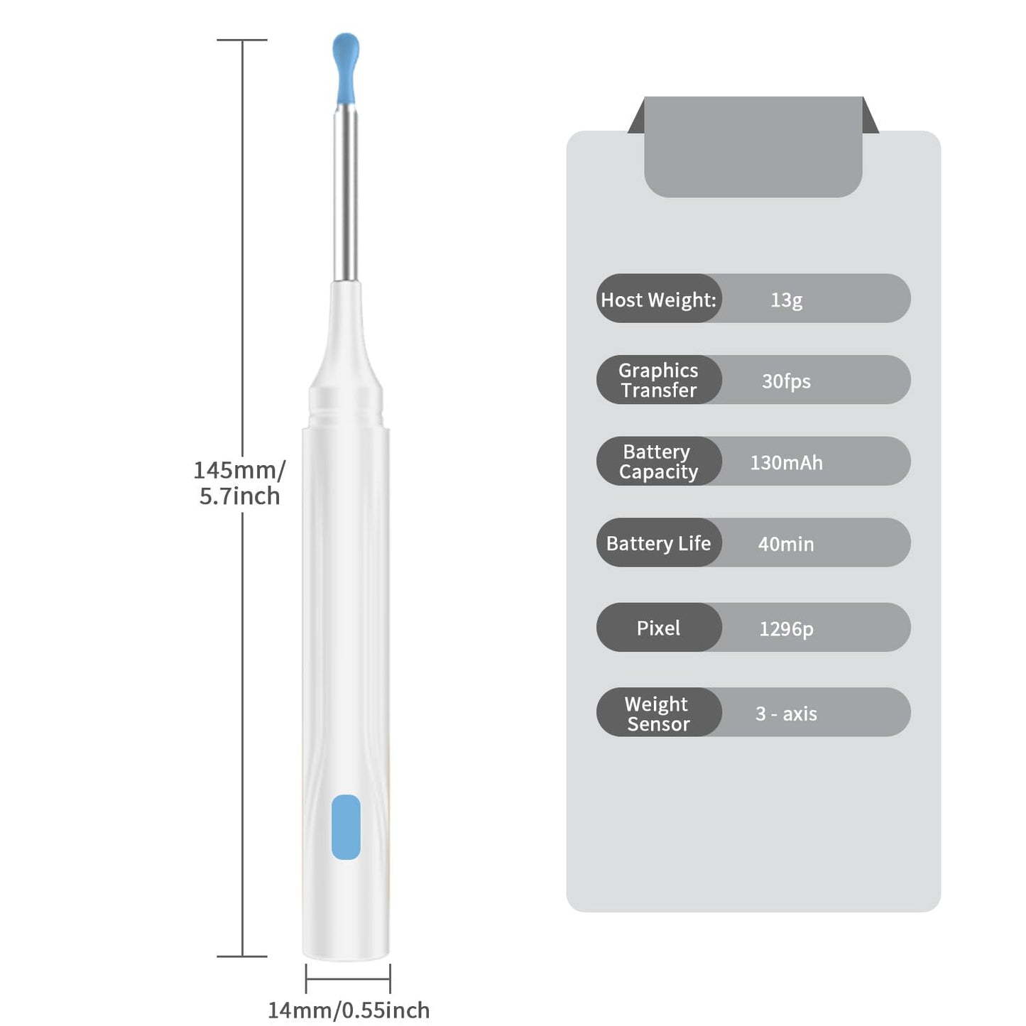 Wax Removal Tool for Ears, Earwax Remover Tools with 1080P Camera & 6LED Light & 8 Pcs Ear Set, Earwax Cleaning Kit with 10 Ear Spoon, Camera for iOS & Android (White)