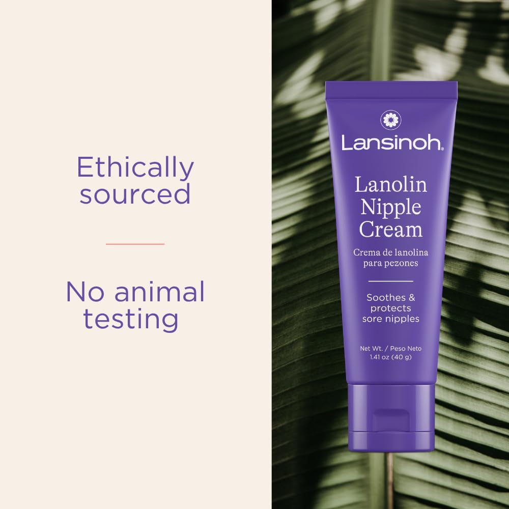 Lansinoh Nipple Cream Safe for Breastfeeding Baby, 100% Natural Nipple Butter, Breastfeeding Essentials for Postpartum Moms, 1.41 Ounces (2 Pack)