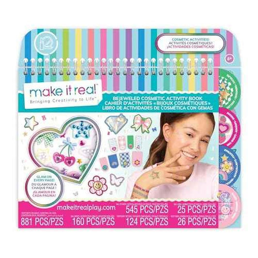 Make It Real: Bejeweled Cosmetic Activity Book - Dazzling Body Decoration & Nail Glam Art, Gems-Stickers-Wraps-Temporary Tattoos, Tweens-Girls-Kids 8+
