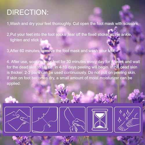 Foot Peeling Mask - 5 Pack Exfoliating Foot Peel Mask for Dry Cracked Feet - Baby Soft Foot Mask Socks for Removing Dead Skin, Cracked Heels, and Calluses - Lavender, Shea Butter, Aloe - Women and Men