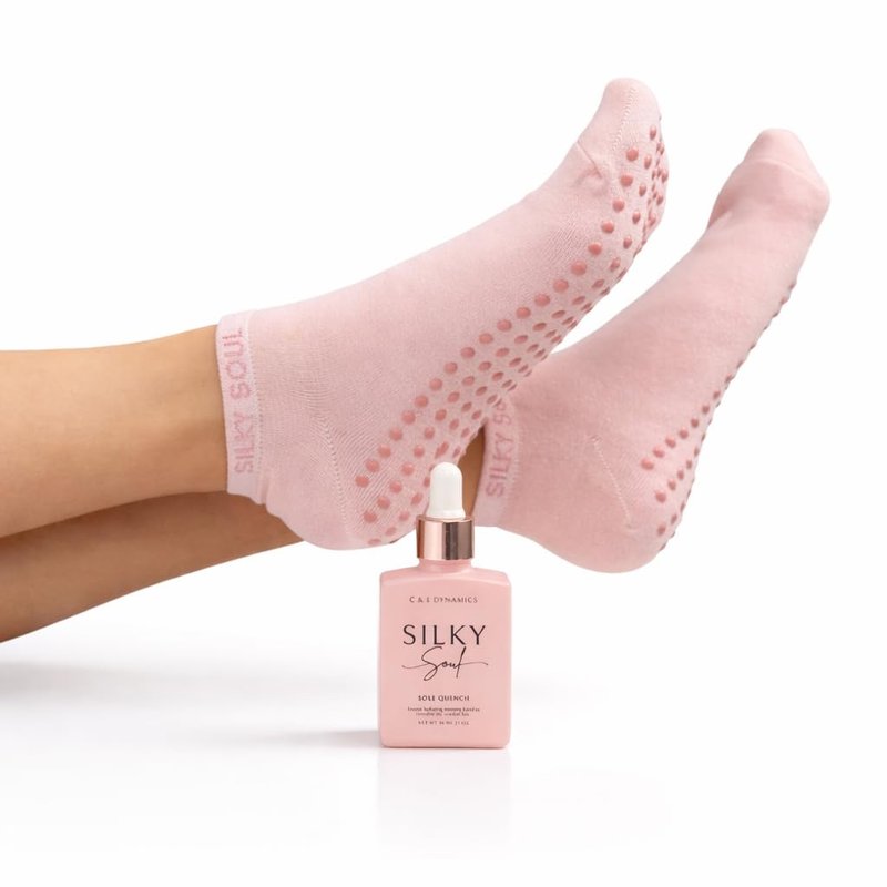 Moisturizing Socks for Dry Feet & Cracked Heels – Silky Soul Silicone Infused Hydrating Foot Care Socks with Tincture, Reusable Overnight Foot Repair & Heel Softening Treatment