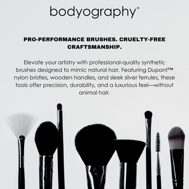 Bodyography Foundation Brush - Flat Top Makeup Tool for Liquid, Cream & Powder | Dense, Travel-Friendly Design for Flawless Blending