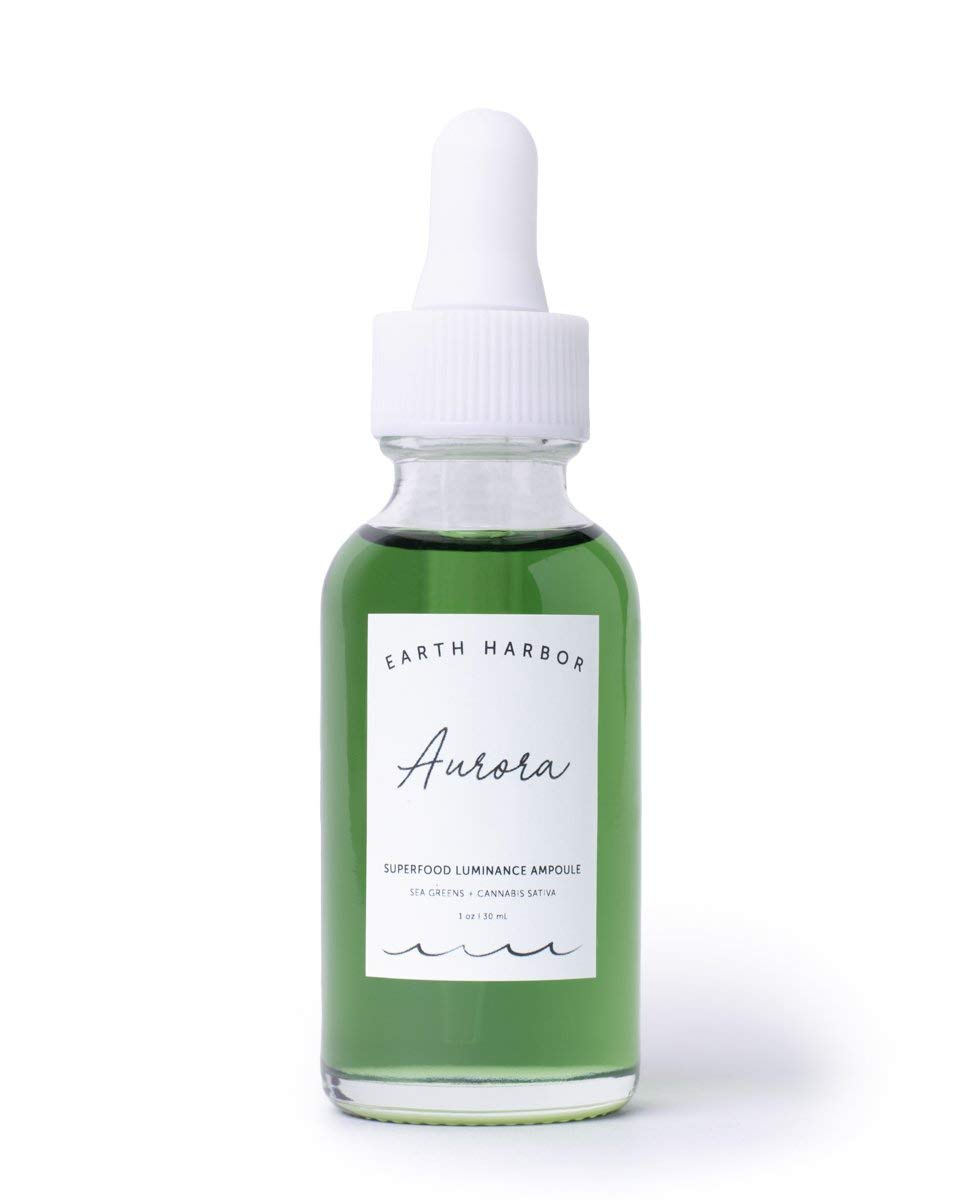Earth Harbor | AURORA Superfood Clarity Concentrate | 100% Botanical Skin Treatment | Calm and Illuminate | Seaweed & Cannabis Sativa |1 fl oz