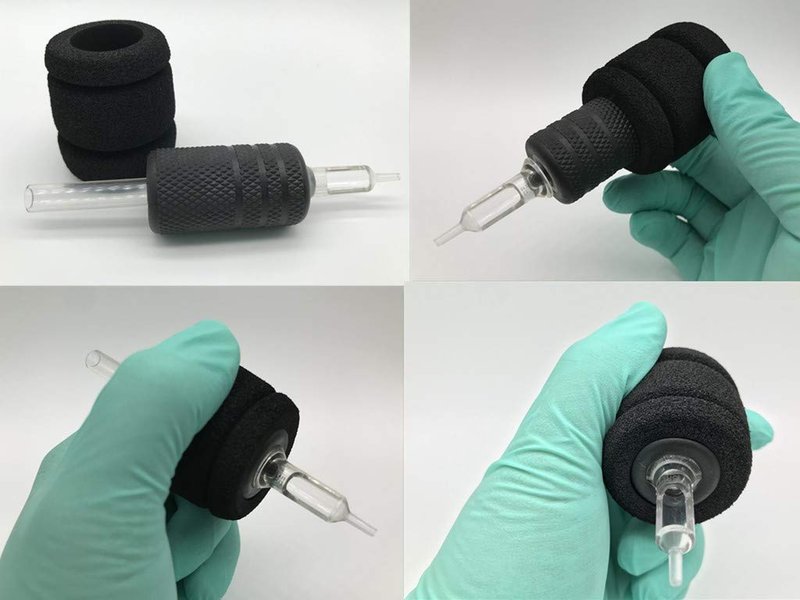 Tattoo Foam Grip Covers - 20-Pack for 1-Inch Tubes | Black Foam Comfort