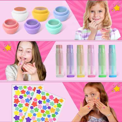 GZDUCK DIY Lip Balm Making Kit- 42Pcs Lip Balm Making Set for Girls, Make Your Own Lip Gloss, Lip Gloss Making Set with Multi-Flavor Multicolored DIY Makeup Set Gifts for Women Teens Kids