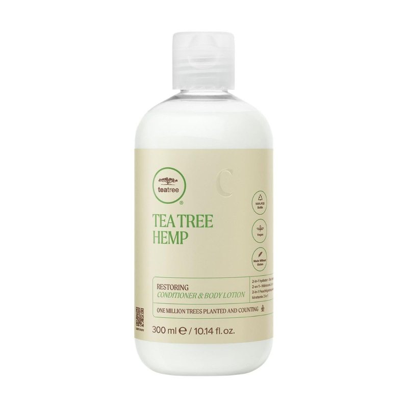 Tea Tree Hemp Restoring Conditioner & Body Lotion, 2-in-1 Hydration, For All Hair Types, 10.14 fl. oz.