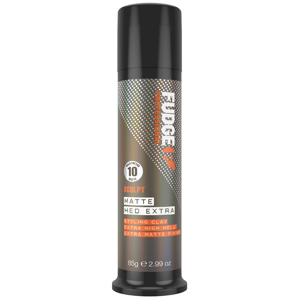 Fudge Professional Hair Wax, Matte Hed Extra, Extreme Hold, Texturising Hair Styling Product for Men, Matt Effect Texture Clay, Infused With Kaolin Clay, 85 g