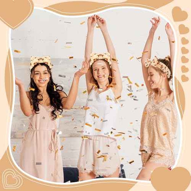 Casoty 6 Pcs Spa Headband, Hair Band for Washing Face, Cheetah Makeup Headband, Skincare Headbands, Soft Fleece Hairband for Face Washing Yoga